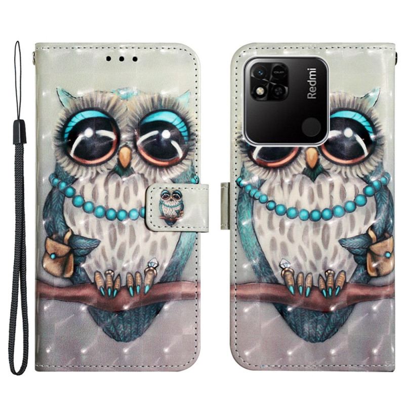 Housse Xiaomi Redmi 10A Miss Hibou à Lanière