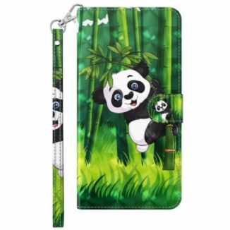 Housse Xiaomi Redmi 10A Panda Bambou à Lanière