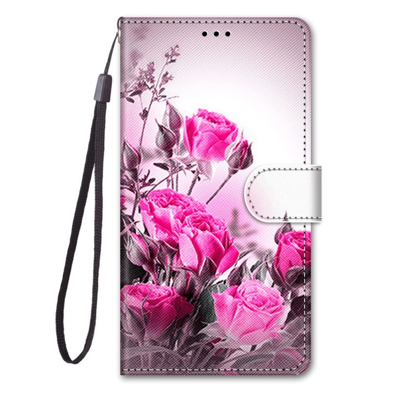 Housse Xiaomi Redmi 10A Roses à Lanière