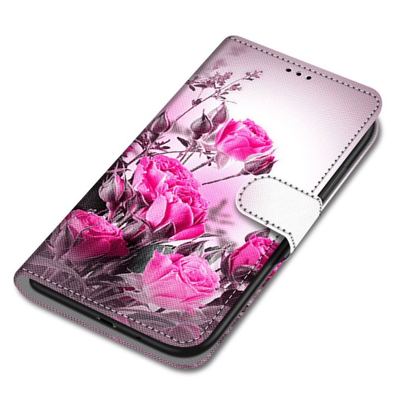 Housse Xiaomi Redmi 10A Roses à Lanière