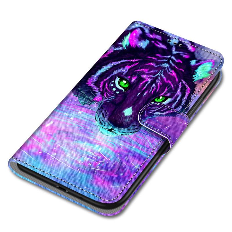 Housse Xiaomi Redmi 10A Tigre Fluo à Lanière