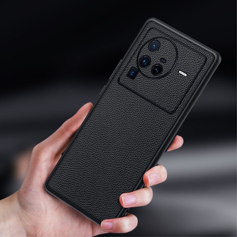 Coque Vivo X80 Pro Cuir Litchi Véritable