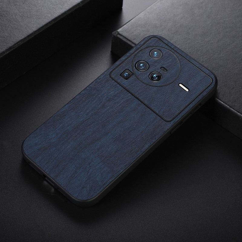 Coque Vivo X80 Pro Simili Cuir Effet Bois