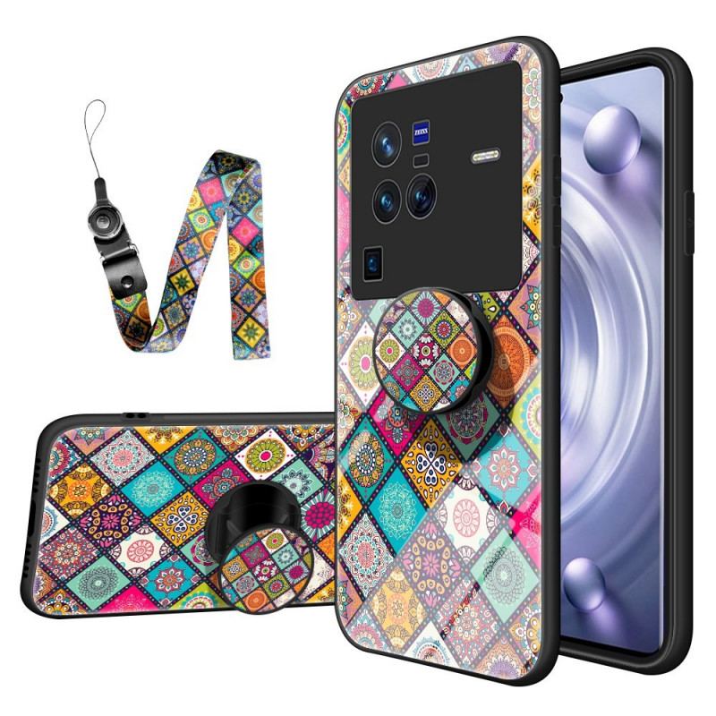 Coque Vivo X80 Pro Support Magnétique Patchwork