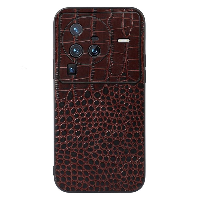 Coque Vivo X80 Pro Véritable Cuir Texture Crocodile