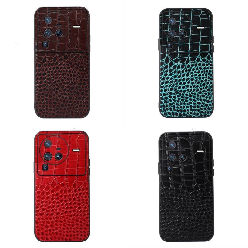 Coque Vivo X80 Pro Véritable Cuir Texture Crocodile