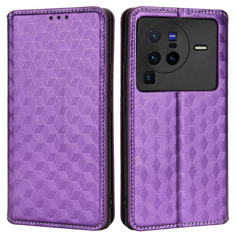 Flip Cover Vivo X80 Pro Cubes 3D