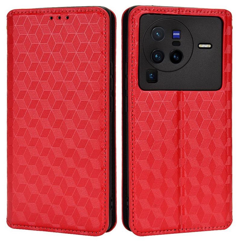 Flip Cover Vivo X80 Pro Cubes 3D