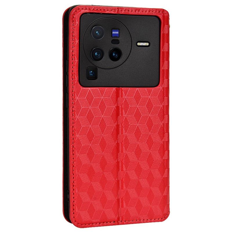 Flip Cover Vivo X80 Pro Cubes 3D