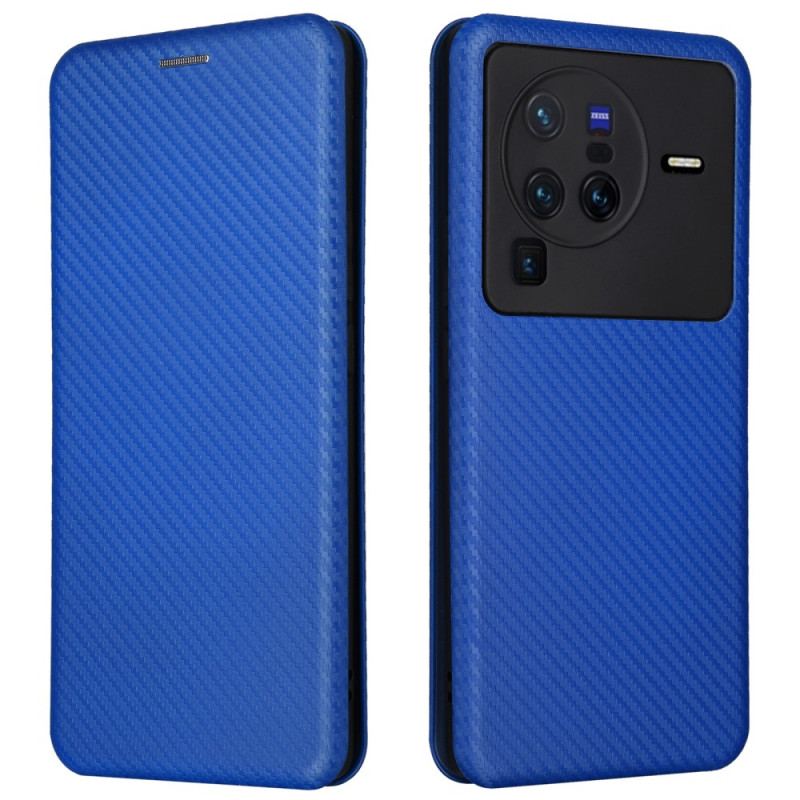 Flip Cover Vivo X80 Pro Fibre Carbone Colorée