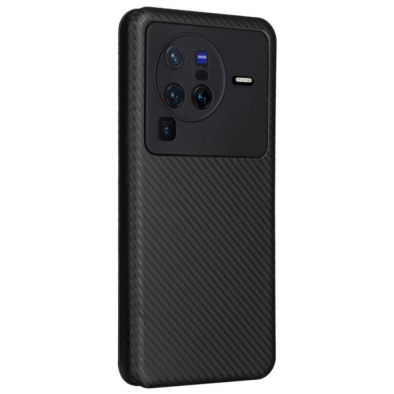 Flip Cover Vivo X80 Pro Fibre Carbone Colorée