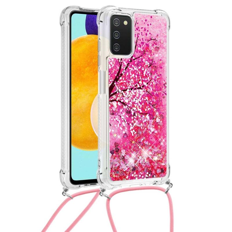 Coque Samsung Galaxy A03s à Cordon Paillettes Arbre