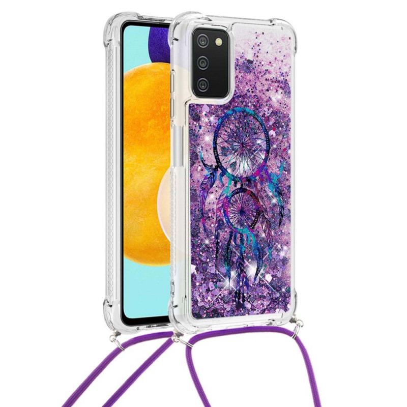 Coque Samsung Galaxy A03s à Cordon Paillettes Attrape Rêves