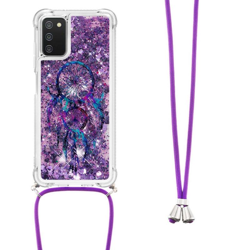 Coque Samsung Galaxy A03s à Cordon Paillettes Attrape Rêves