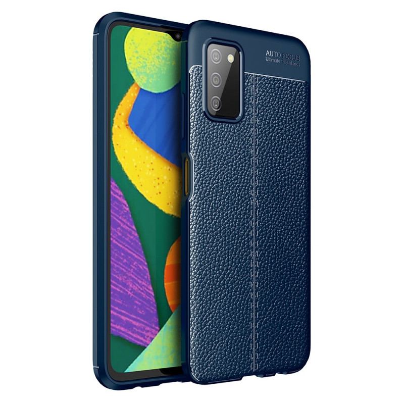 Coque Samsung Galaxy A03s Effet Cuir Litchi Double Line