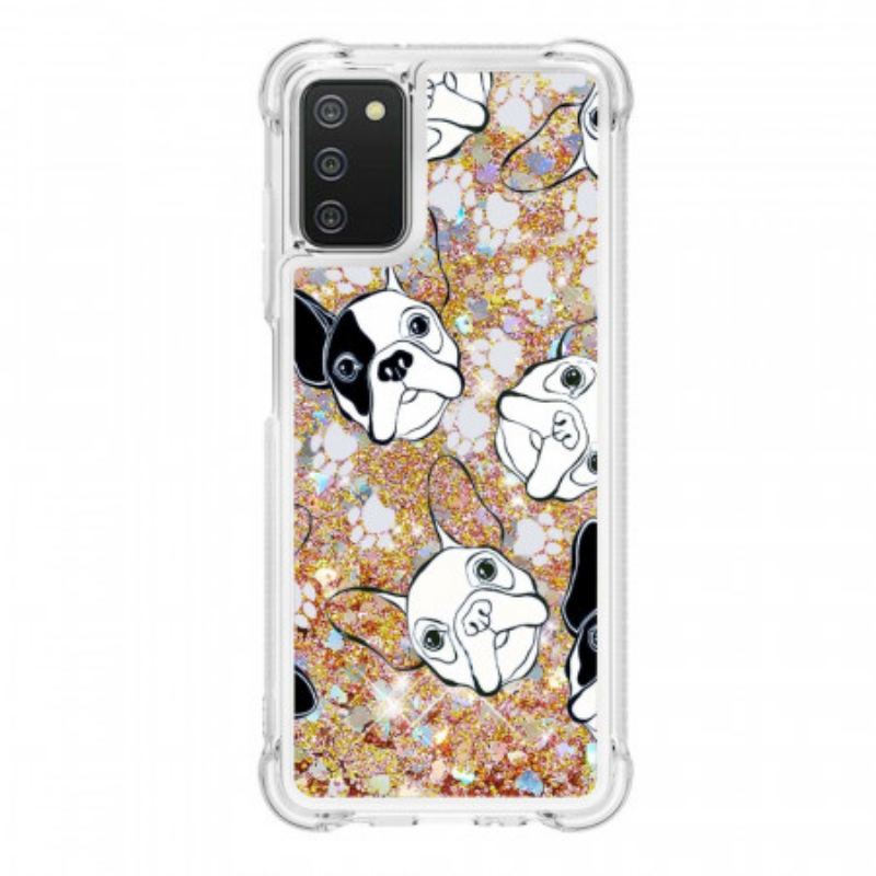 Coque Samsung Galaxy A03s Mr Chien Paillettes