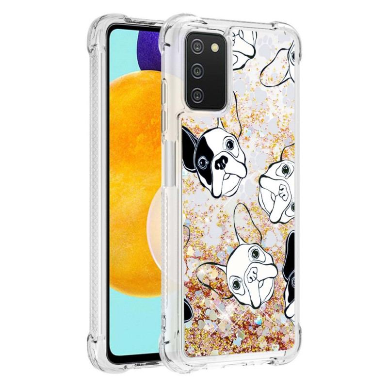 Coque Samsung Galaxy A03s Mr Chien Paillettes