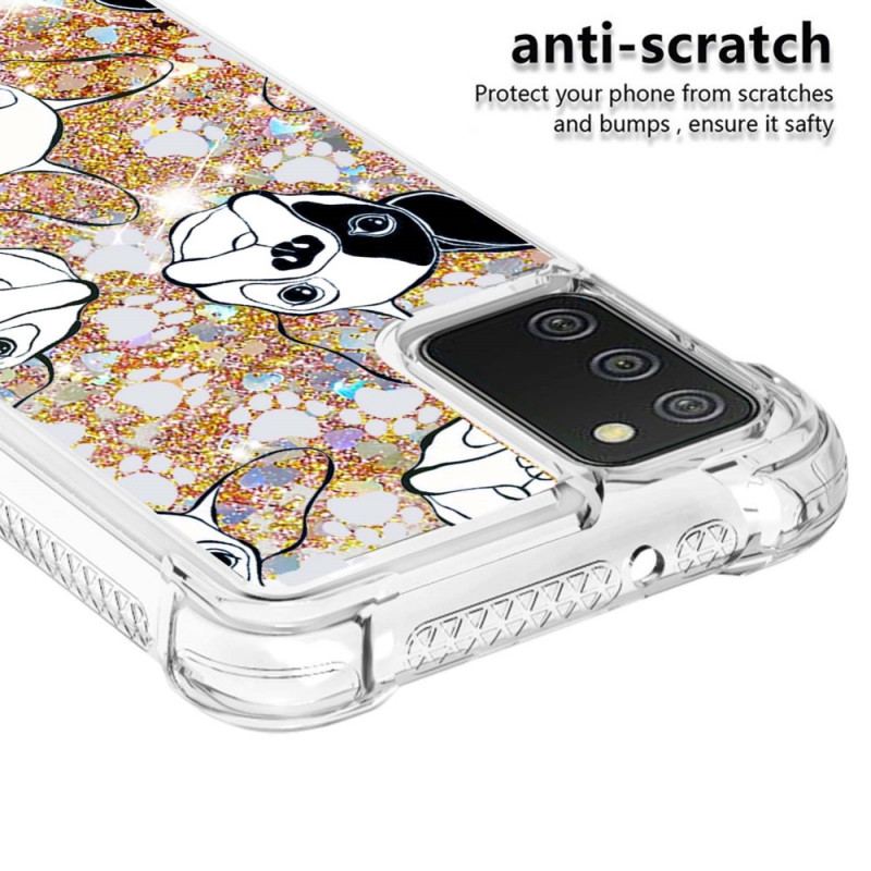 Coque Samsung Galaxy A03s Mr Chien Paillettes