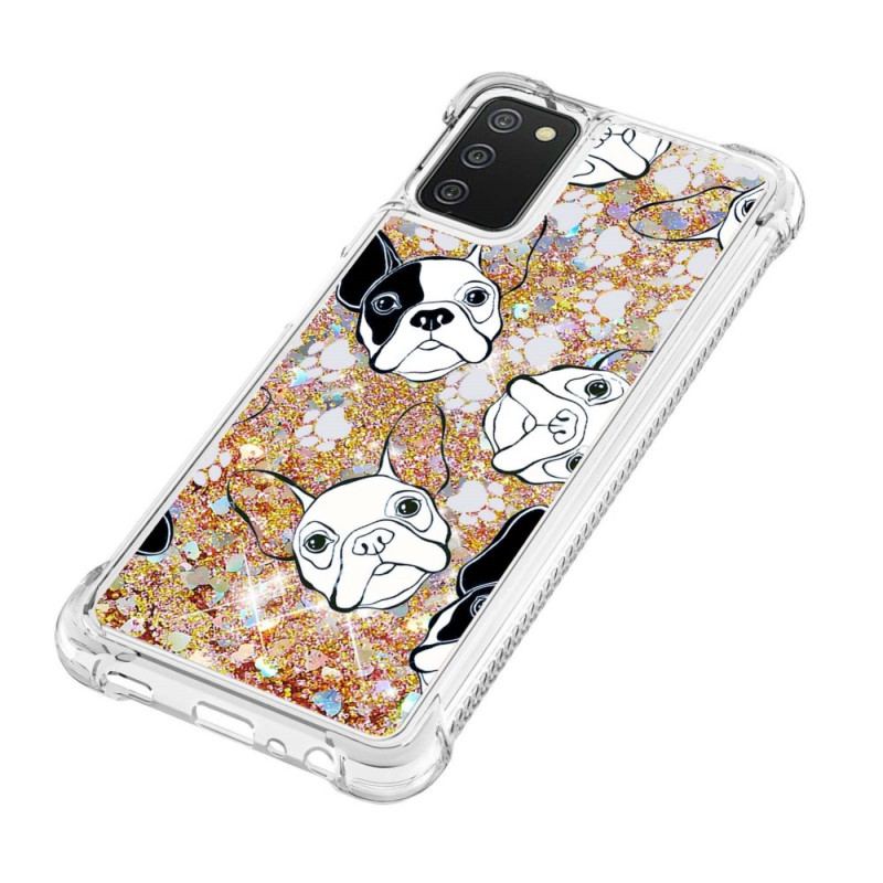 Coque Samsung Galaxy A03s Mr Chien Paillettes