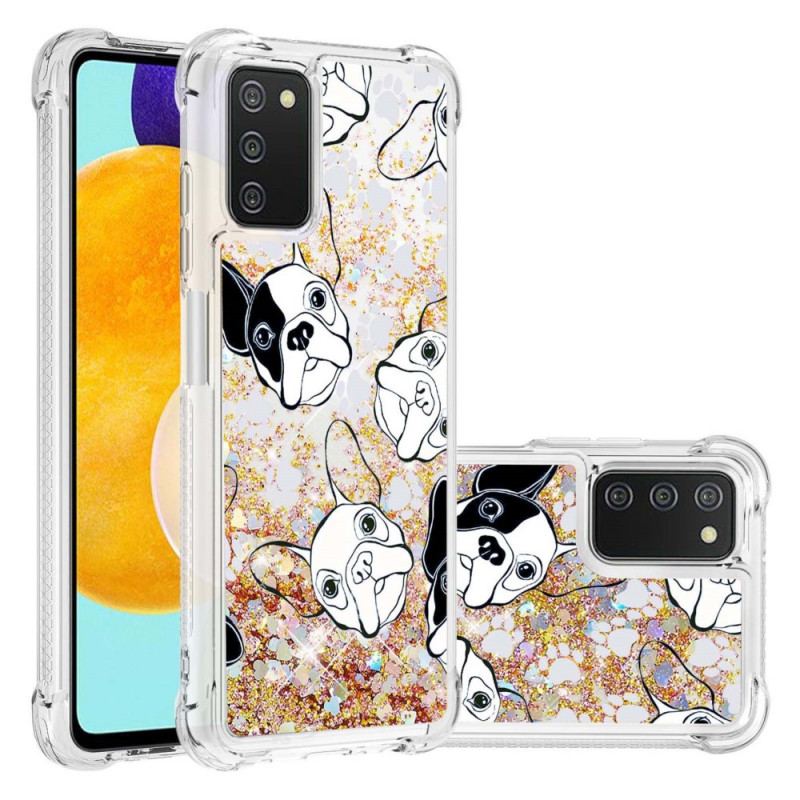 Coque Samsung Galaxy A03s Mr Chien Paillettes