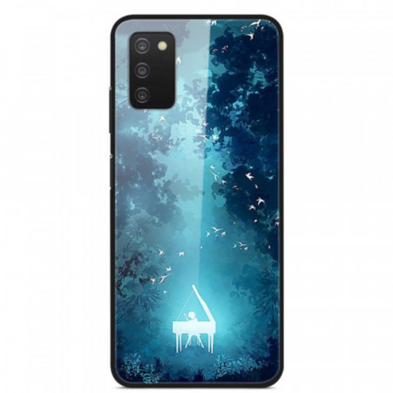 Coque Samsung Galaxy A03s Verre Trempé Piano Dans La Nuit