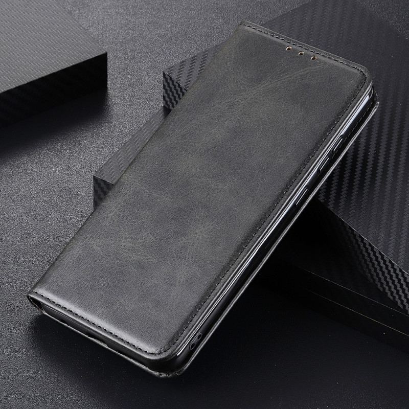 Flip Cover Samsung Galaxy A03s Cuir Fendu Élégance