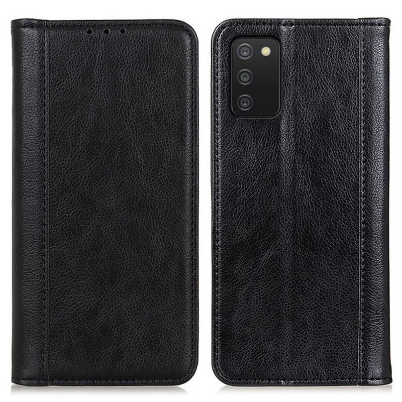 Flip Cover Samsung Galaxy A03s Cuir Fendu Litchi Business