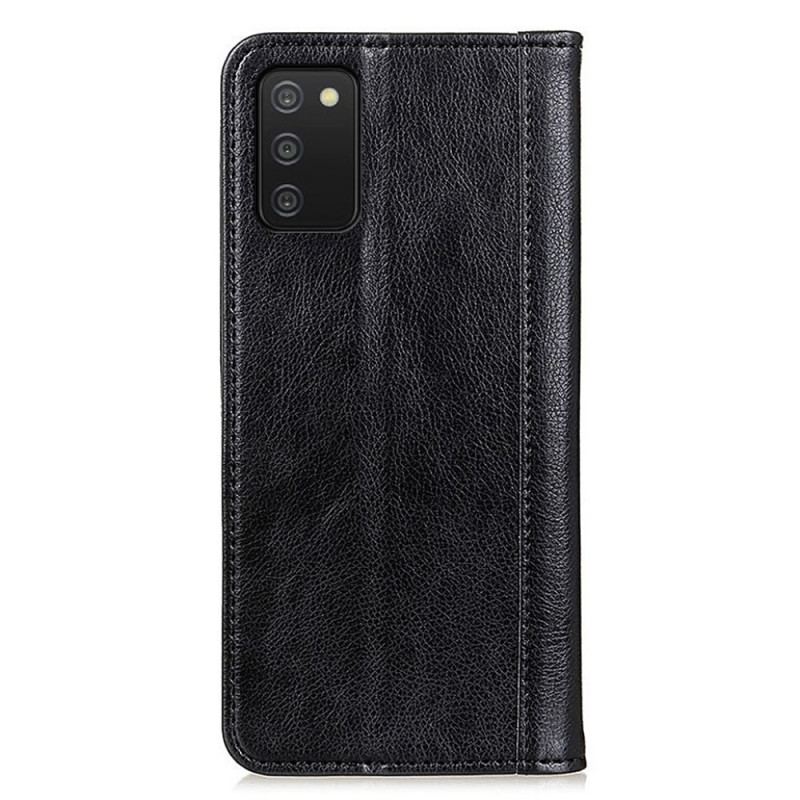 Flip Cover Samsung Galaxy A03s Cuir Fendu Litchi Business