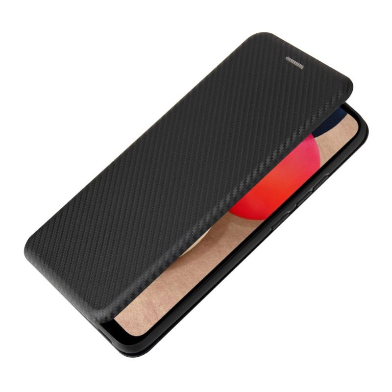 Flip Cover Samsung Galaxy A03s Fibre Carbone