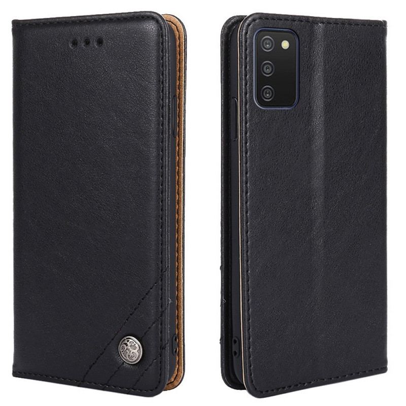 Flip Cover Samsung Galaxy A03s Style Cuir Rivet