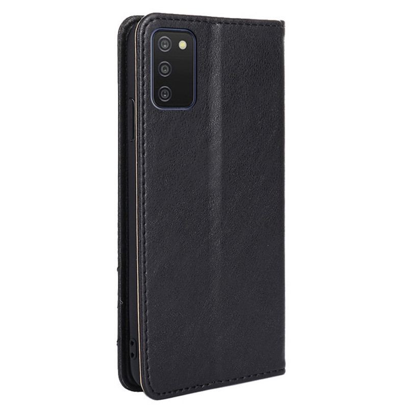 Flip Cover Samsung Galaxy A03s Style Cuir Rivet