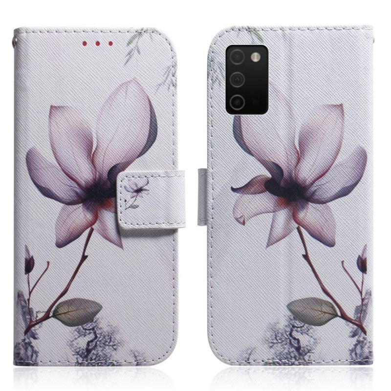 Housse Samsung Galaxy A03s Fleur Vieux Rose