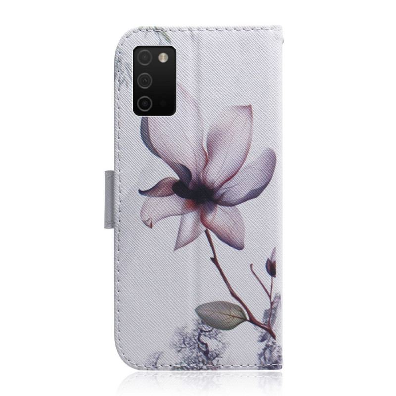 Housse Samsung Galaxy A03s Fleur Vieux Rose