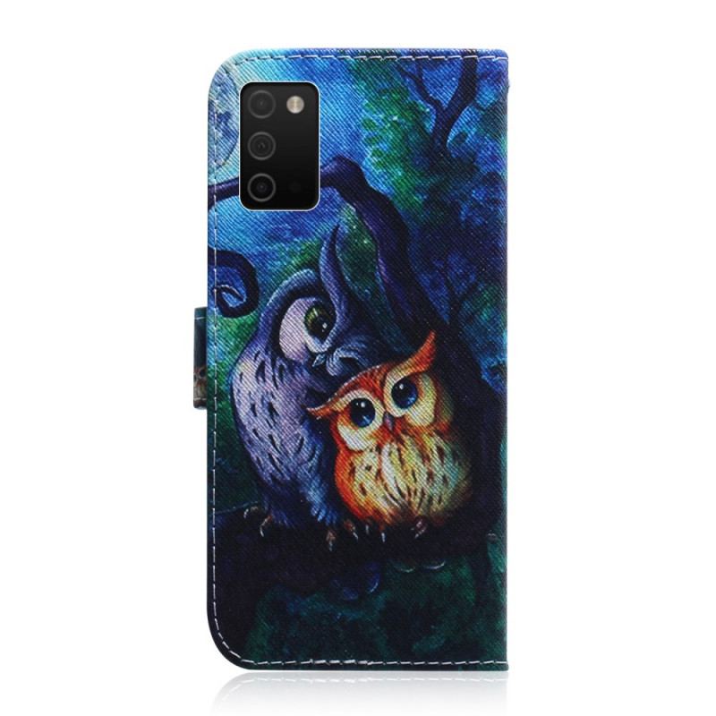 Housse Samsung Galaxy A03s Peinture de Hiboux