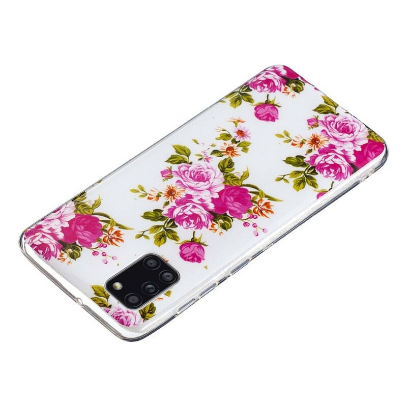 Coque Samsung Galaxy A31 Fleurs Liberty Fluorescente