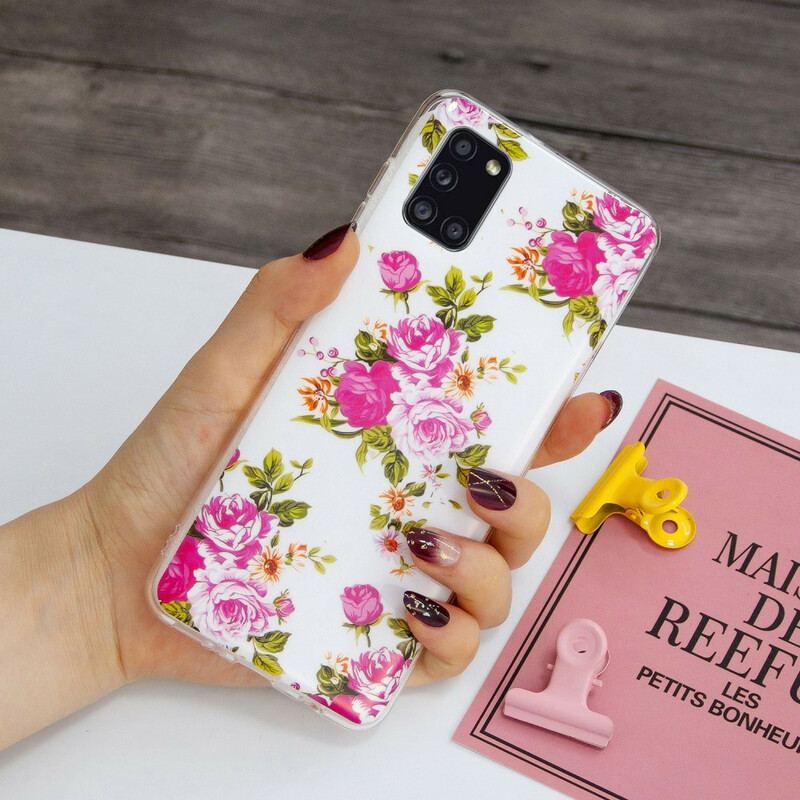 Coque Samsung Galaxy A31 Fleurs Liberty Fluorescente