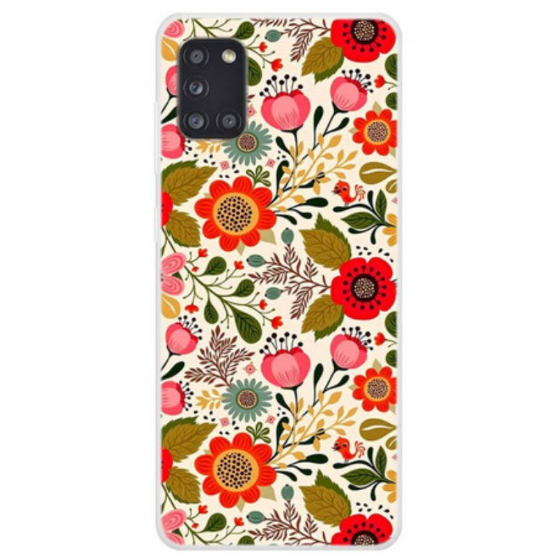 Coque Samsung Galaxy A31 Tapisserie Fleurie