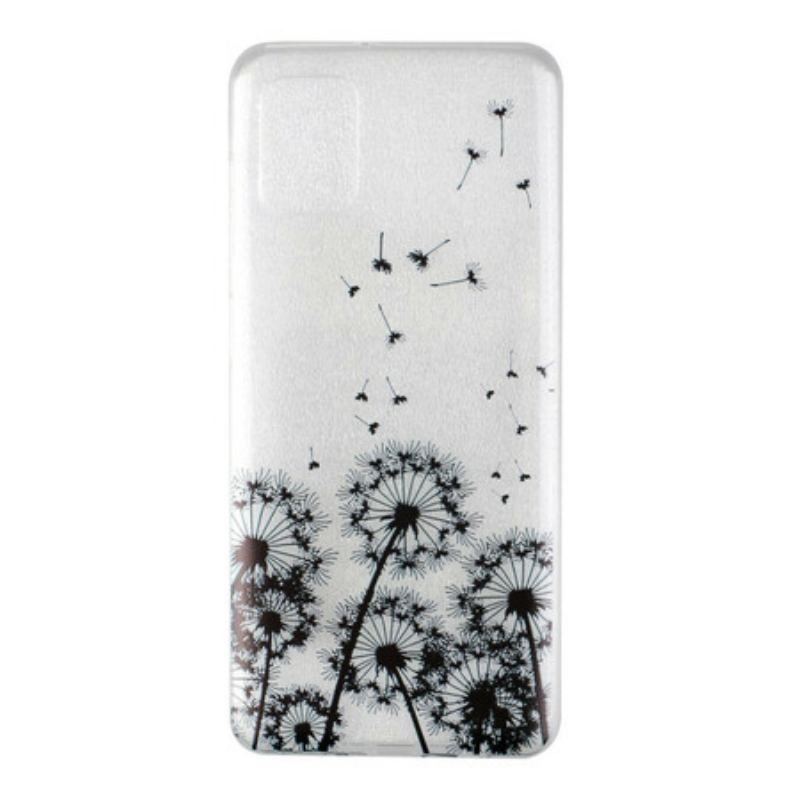 Coque Samsung Galaxy A31 Transparente Pissenlits Noirs