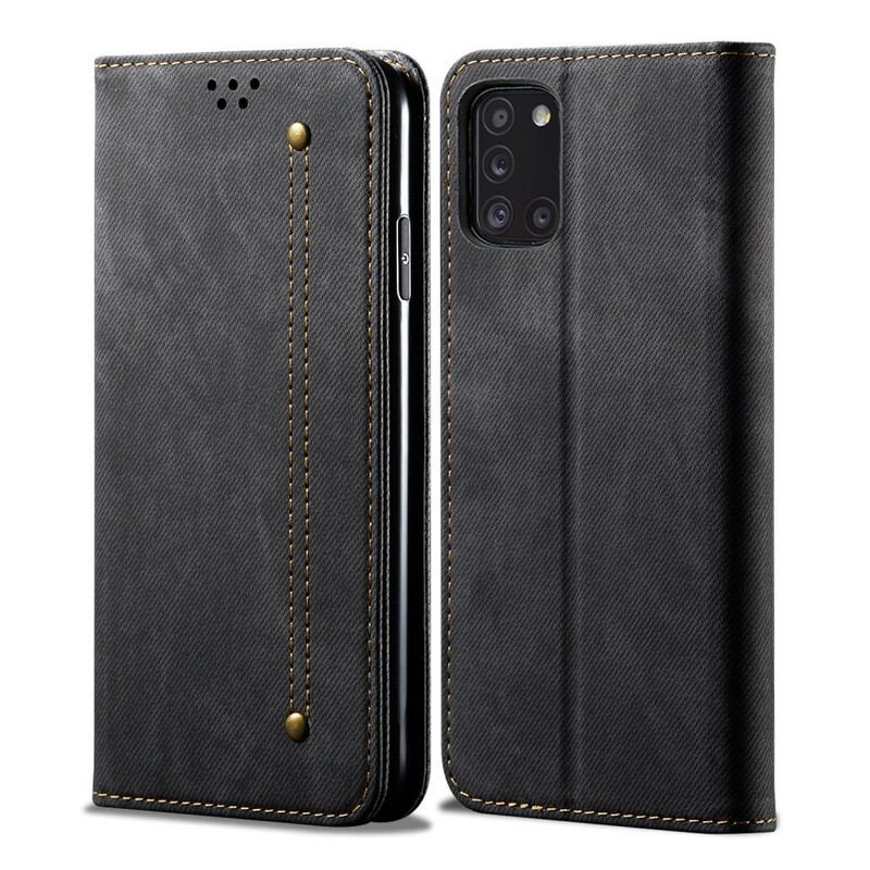 Flip Cover Samsung Galaxy A10 Tissu Jeans