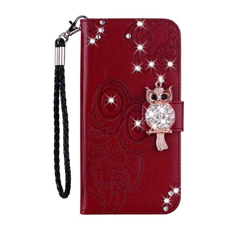 Housse Samsung Galaxy A31 Hibou Mandala et Breloque