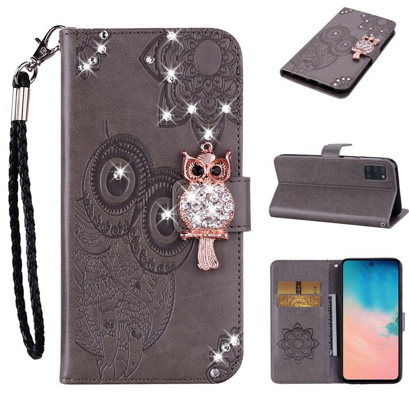 Housse Samsung Galaxy A31 Hibou Mandala et Breloque