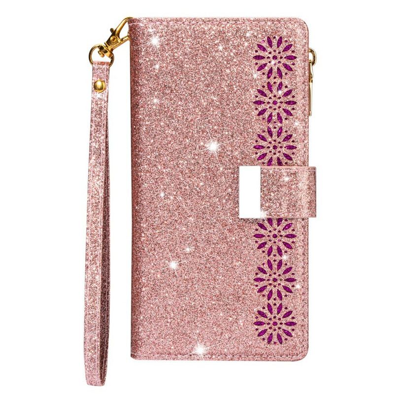 Housse Samsung Galaxy A31 Paillettes Portefeuille Zip