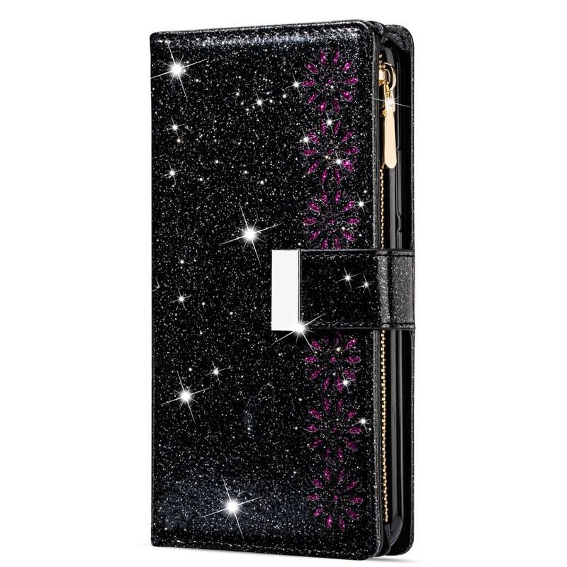 Housse Samsung Galaxy A31 Paillettes Portefeuille Zip