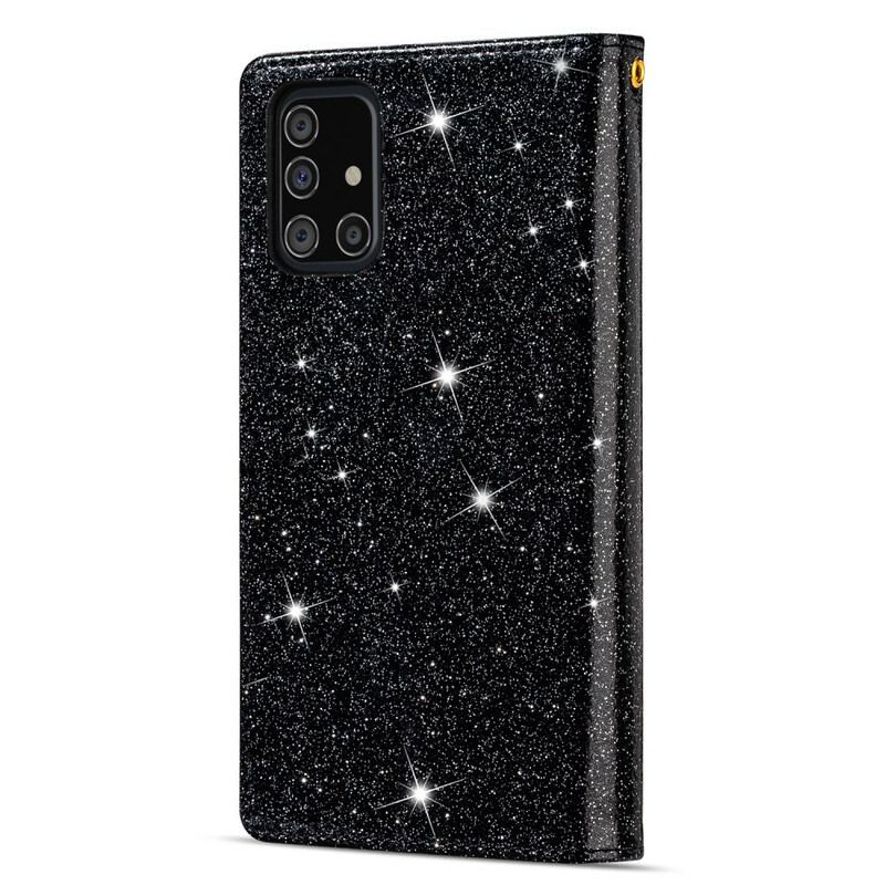 Housse Samsung Galaxy A31 Paillettes Portefeuille Zip