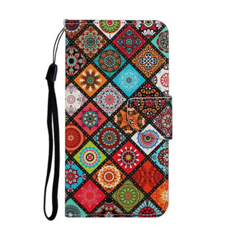 Housse Samsung Galaxy A31 Patchwork Mandalas avec Lanière