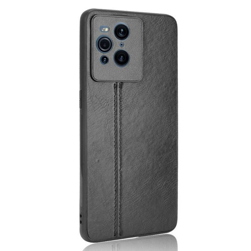 Coque Oppo Find X3 / X3 Pro Effet Cuir Couture