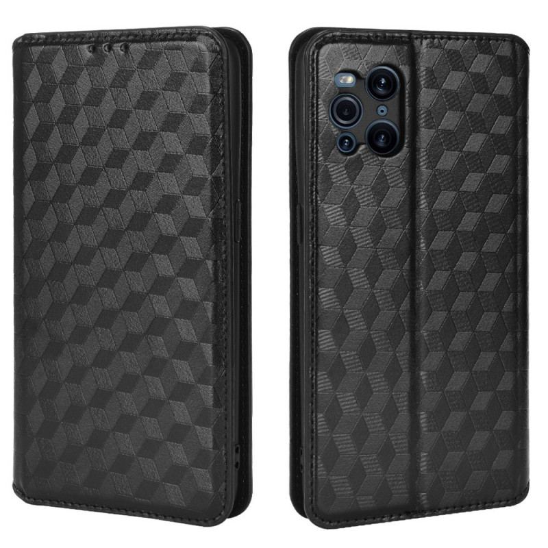 Flip Cover Oppo Find X3 / X3 Pro Effet Cuir Diamant