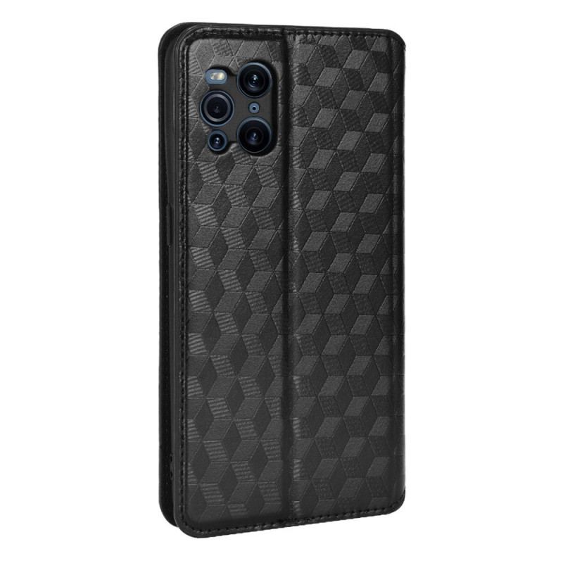 Flip Cover Oppo Find X3 / X3 Pro Effet Cuir Diamant