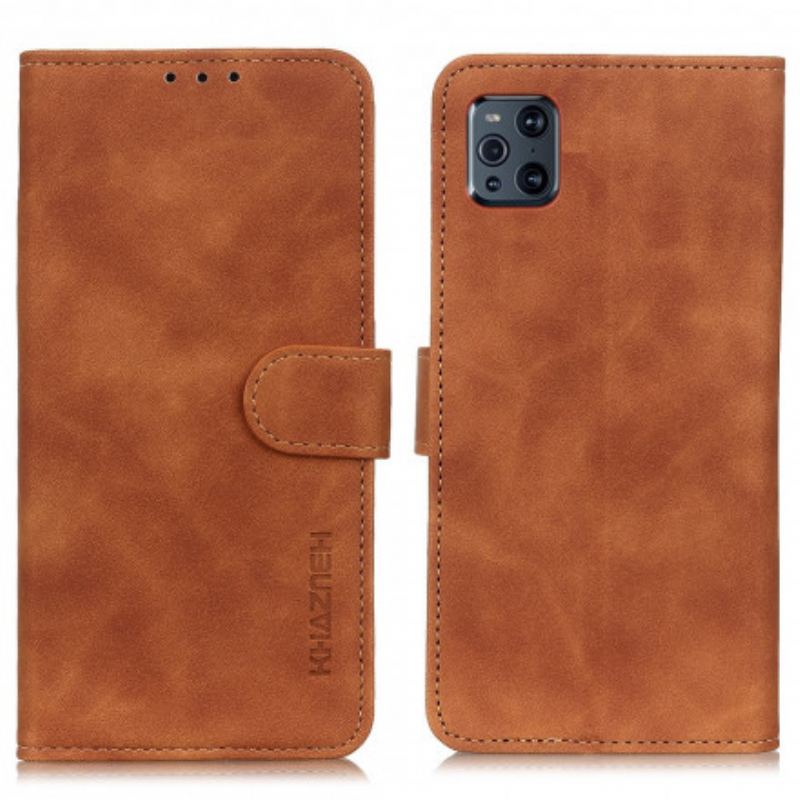 Housse Oppo Find X3 / X3 Pro Mate Effet Cuir Vintage KHAZNEH