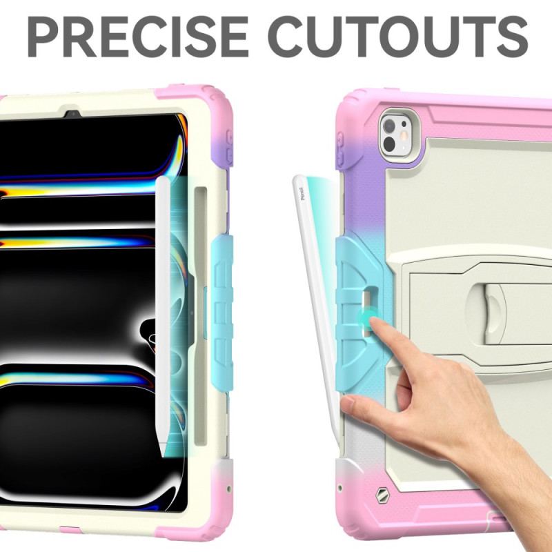 Coque iPad Pro 13 (2024) Robuste avec Porte-Stylo et Bandoulière